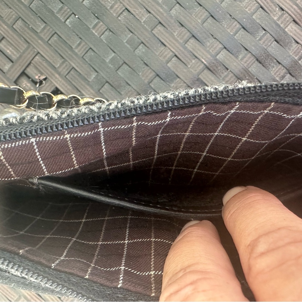 Coach Black and Gray Herringbone Mini Shoulder Bag - Picture 8 of 15